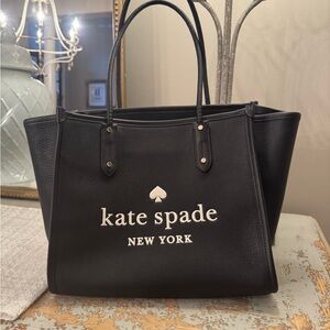 EUC Kate Spade Black Leather Tote